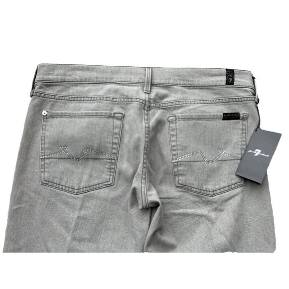 7 For All Mankind Rhinestone Pockets Grey Jeans Made in Italy ( 32 ) - Picture 5 of 5